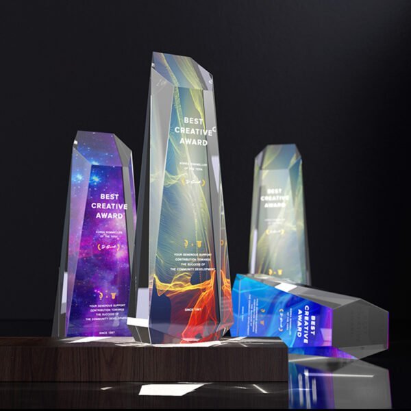 3D Colour Printed Diamond Crystal Award